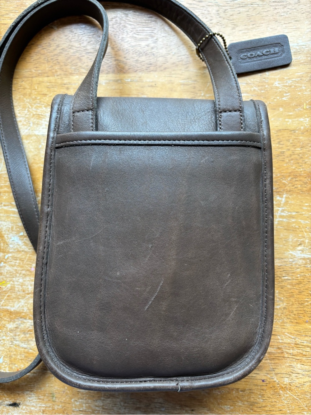 Vintage Coach Dark Brown Leather Turnlock Crossbody 9978 - Picture 4 of 13